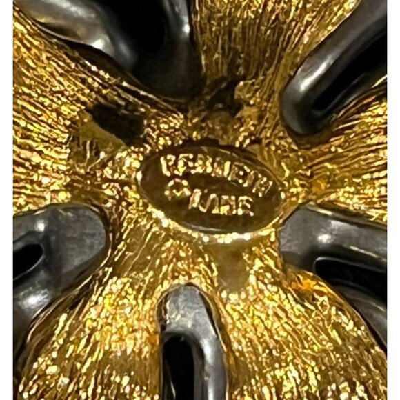 Signed Kenneth Jay Lane KJL Gray Pearl Gold Crystal Flower Necklace NEW 18" - Picture 11 of 14